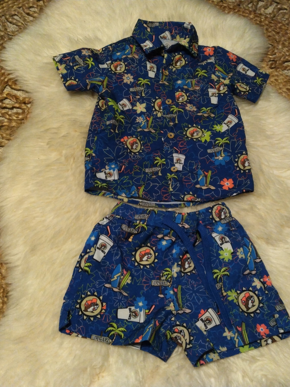 Buc-Ees 2 piece Matching Boys Swim Suit Set Size 2T